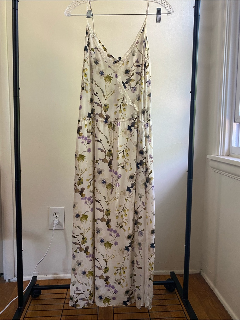 Massimo Dutti Watercolor Floral Maxi Dress Sz 8